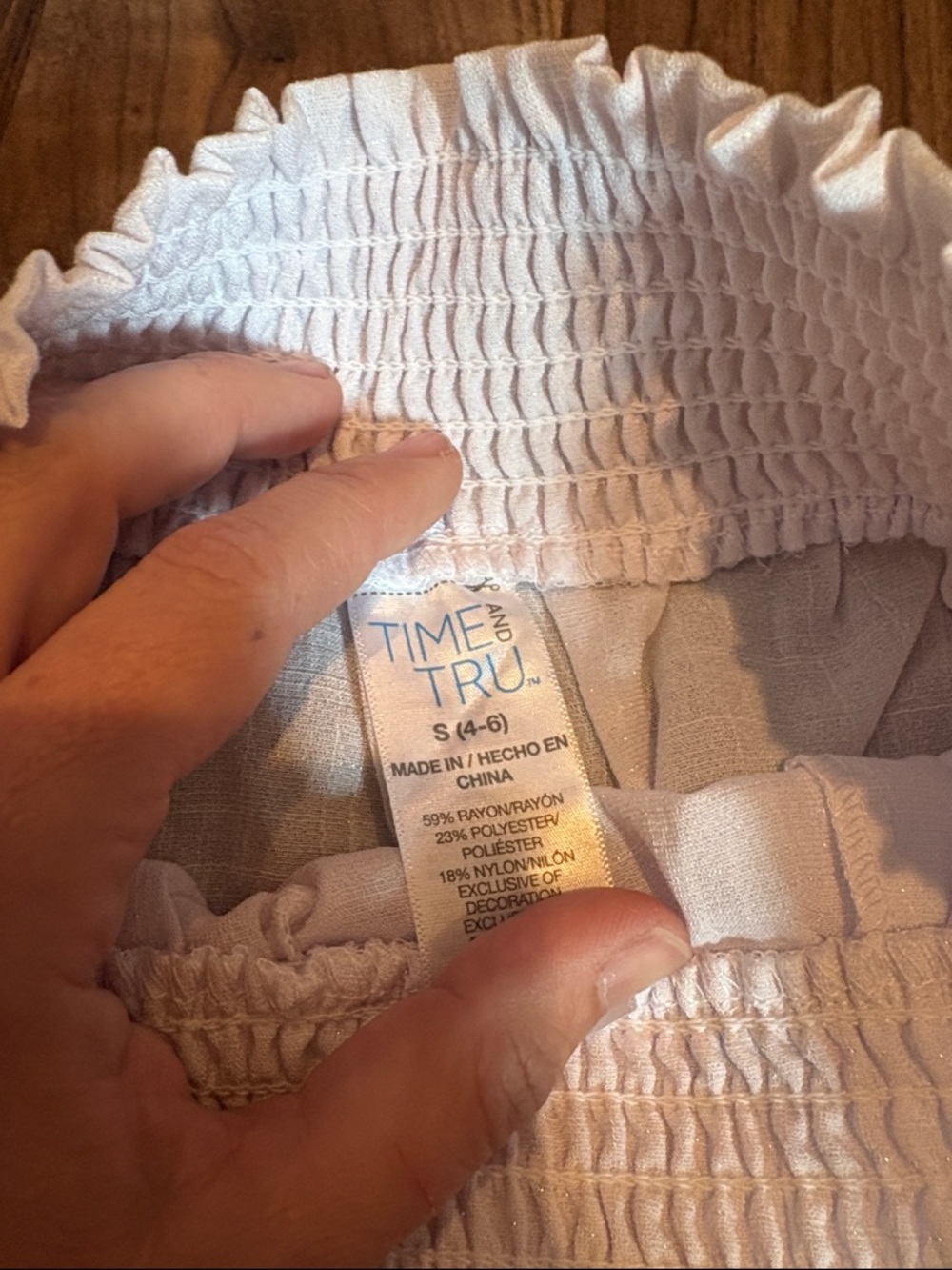 NWT time & tru white linen shorts size Small - Picture 4 of 4